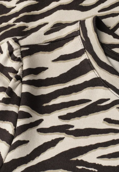 Sukienka do kolan z bufiastymi rękawami espresso brown