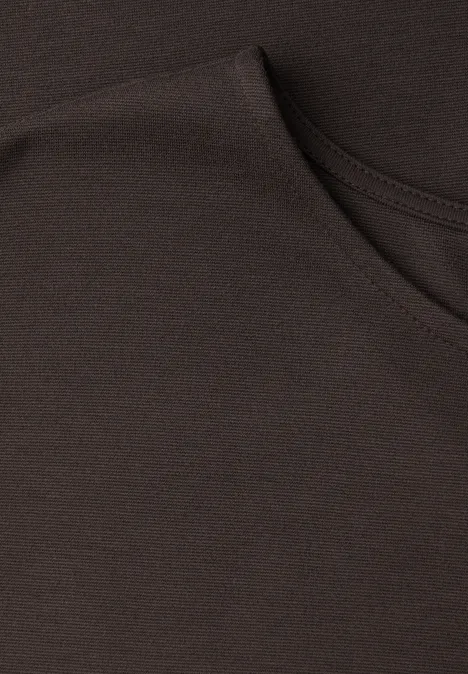 Sukienka do kolan z jerseyu espresso brown