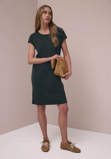 Knielanges Kleid aus Jersey deep bound green Knielanges Kleid aus Jersey deep bound green