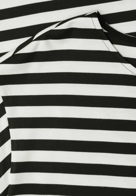 Dżersejowa sukienka do kolan w paski Black