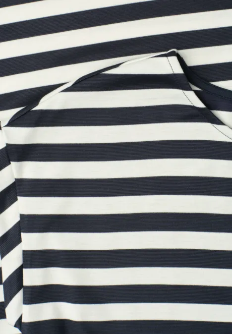 Knielange jersey jurk met strepen shadowed navy Knielange jersey jurk met strepen shadowed navy