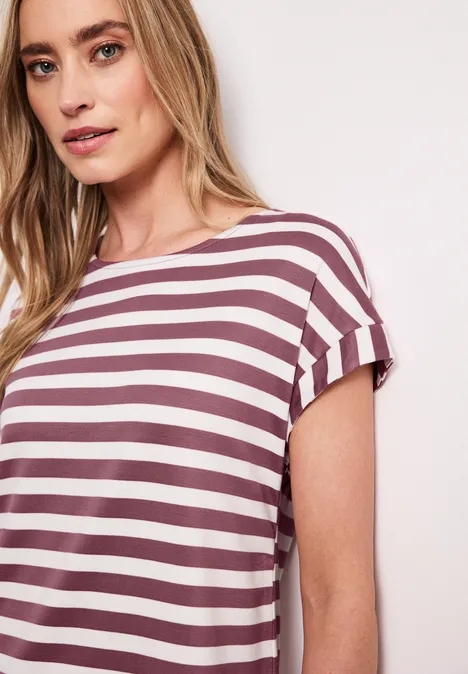 Knielange jersey jurk met strepen dark clouded blush Knielange jersey jurk met strepen dark clouded blush