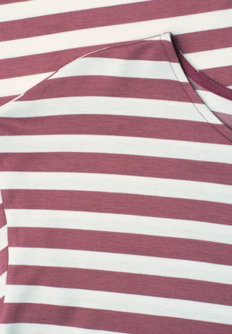 Knielange jersey jurk met strepen dark clouded blush Knielange jersey jurk met strepen dark clouded blush