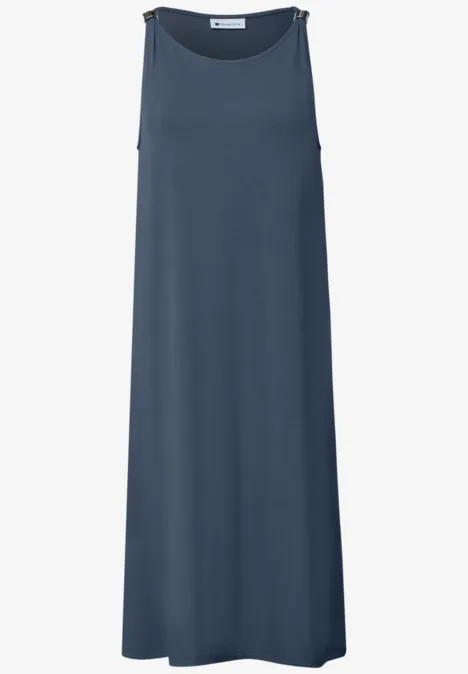 Knielanges Kleid mit Schnallendetail ashen blue Langes ärmelloses Abendkleid in dunkelblau mit fließendem Schnitt.