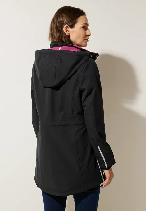 Softshelljacke mit Kapuze Black
