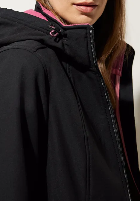 Softshelljacke mit Kapuze Black
