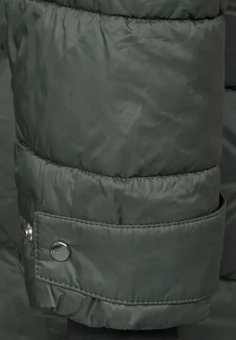 Gewatteerde jas met capuchon verdant green