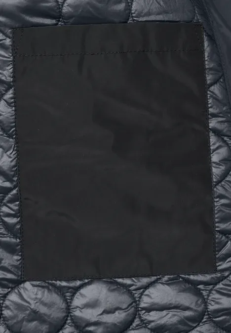 Glimmende lange jas gravity blue