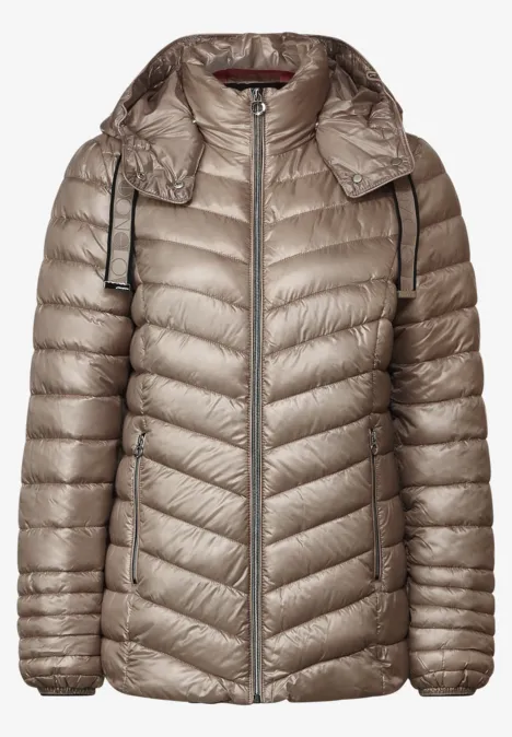 Veste matelassée courte à capuche light iced gold