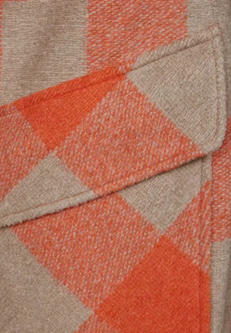 Printmantel mit Wolle strong apricot