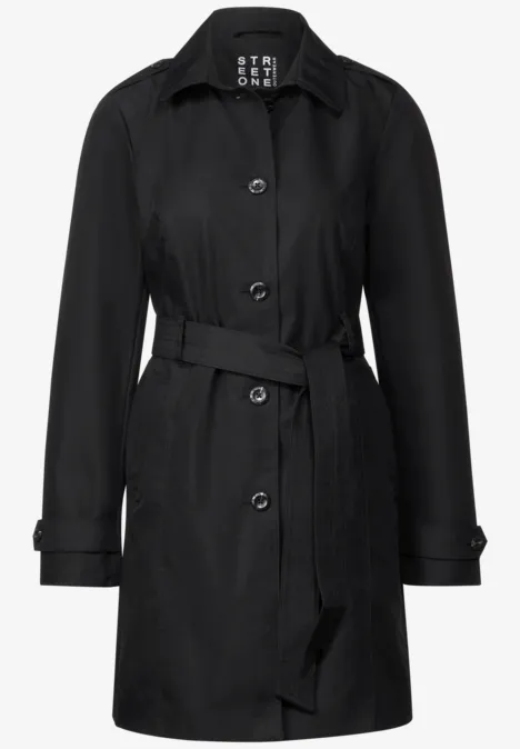 Klassischer Trenchcoat Black
