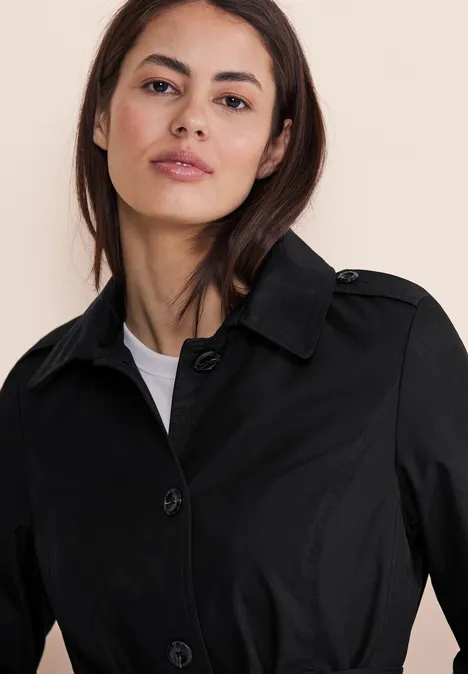 Klassischer Trenchcoat Black