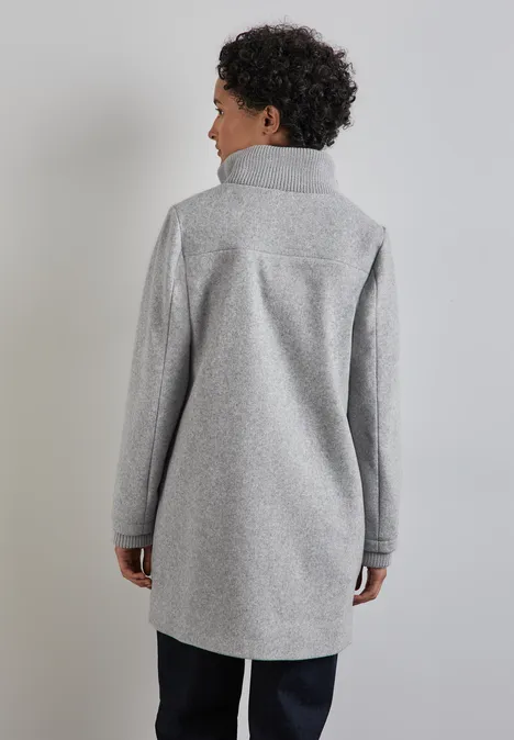 Mantel mit Strickdetails metallic grey