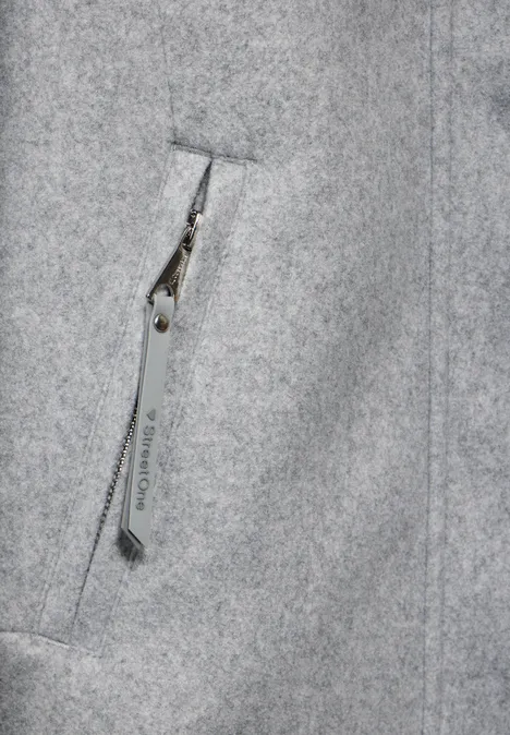 Mantel mit Strickdetails metallic grey
