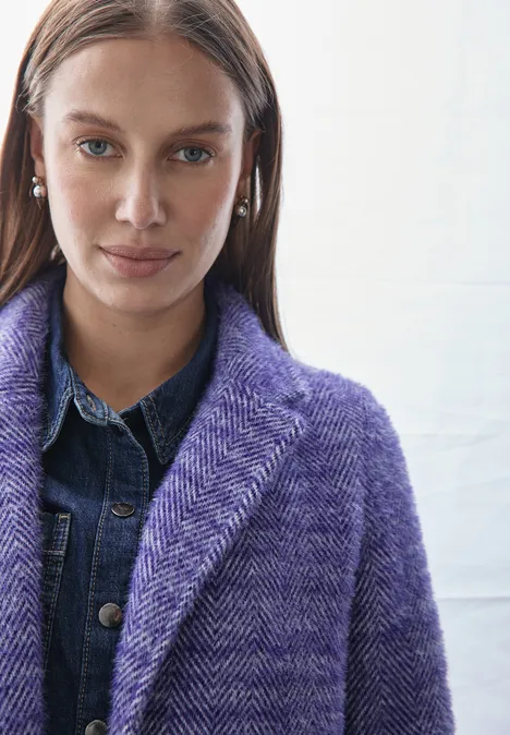 Mantel in Woll-Optik deep lilac