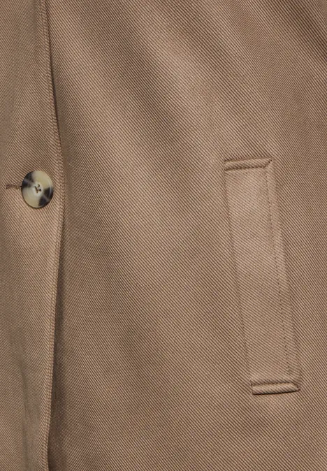 Velours-Look Trenchcoat dark nutty mocca