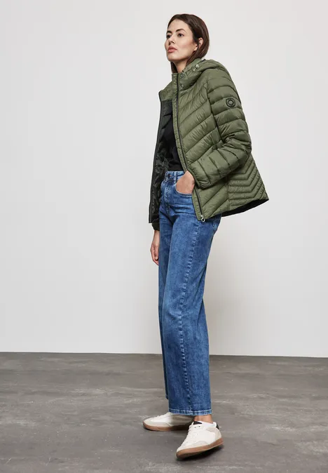 Kurze Steppjacke winter moss green