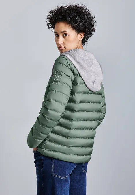 Jacke mit abnehmbarer Kapuze mint green