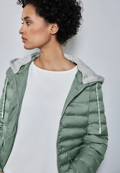 Jacke mit abnehmbarer Kapuze mint green