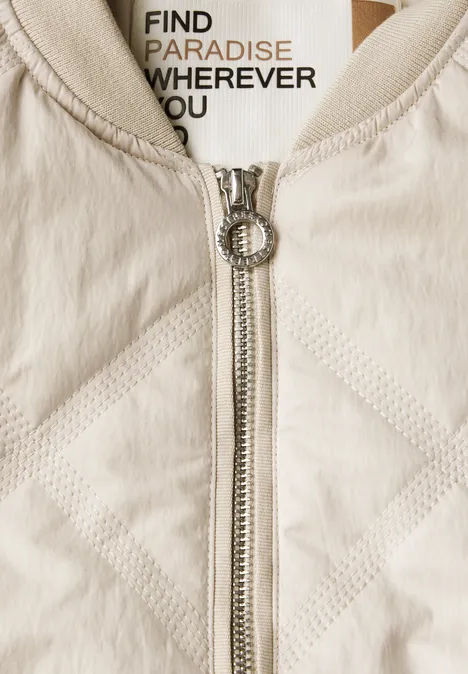 Blouson met doorgestikt patroon pearly sand