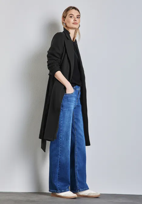 Revers-Mantel Black