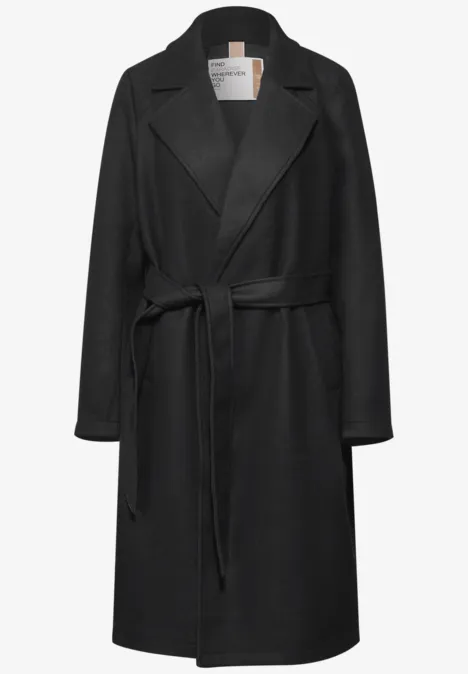 Revers-Mantel Black