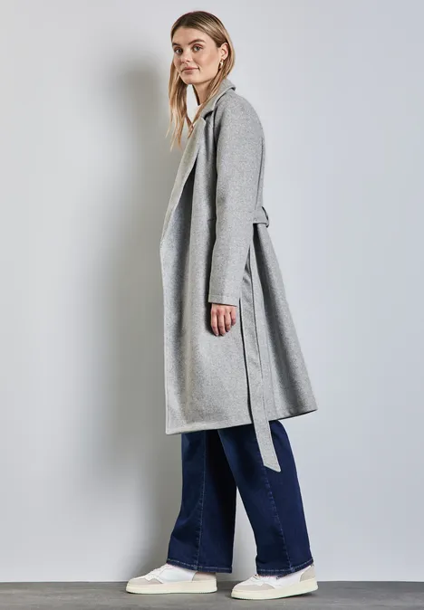 Revers-Mantel metallic grey