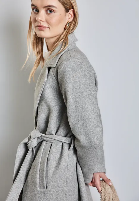 Revers-Mantel metallic grey