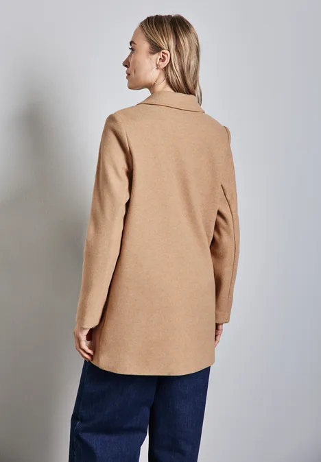 Mantel mit Reverskragen creamy brown