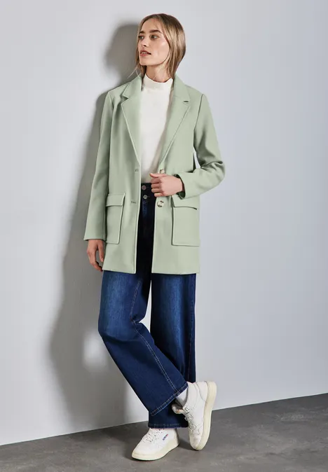 Manteau avec col à revers light mint green