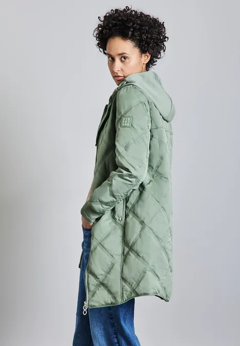 Jacke mit abnehmbarer Kapuze mint green