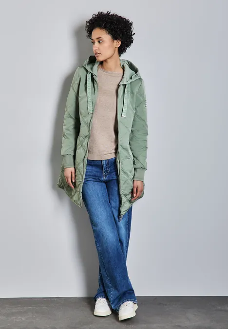 Jacke mit abnehmbarer Kapuze mint green