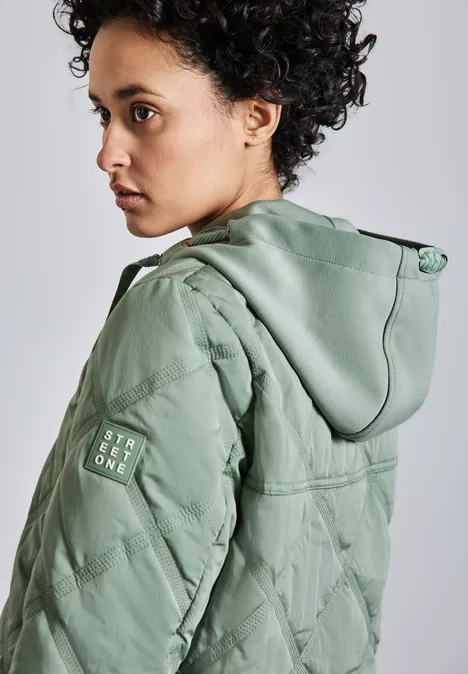 Jacke mit abnehmbarer Kapuze mint green