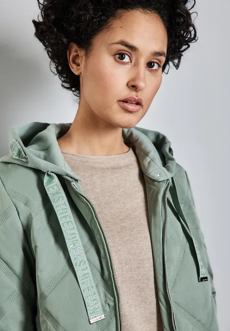 Jacke mit abnehmbarer Kapuze mint green