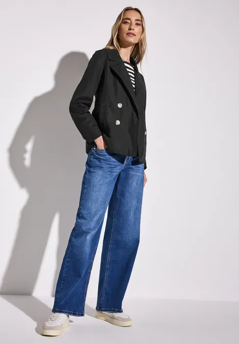 Doppelreihiger Trenchcoat Black
