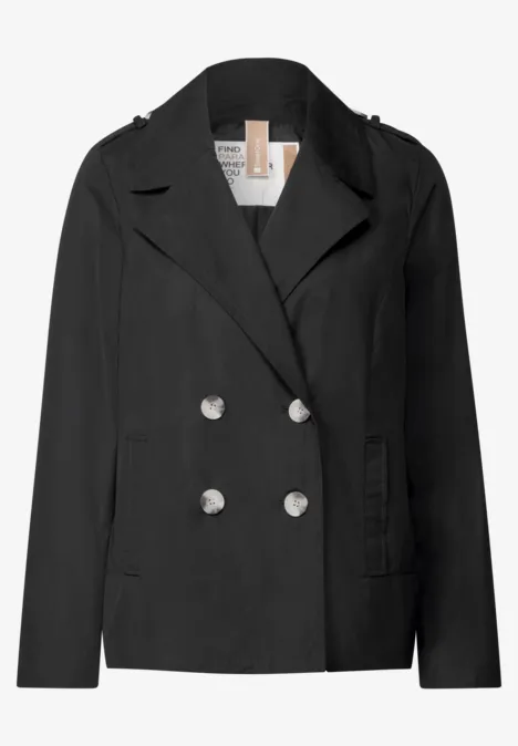 Doppelreihiger Trenchcoat Black