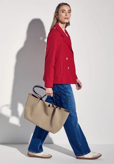 Doppelreihiger Trenchcoat strong red