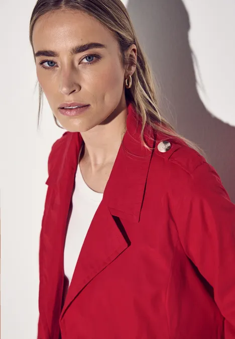 Doppelreihiger Trenchcoat strong red
