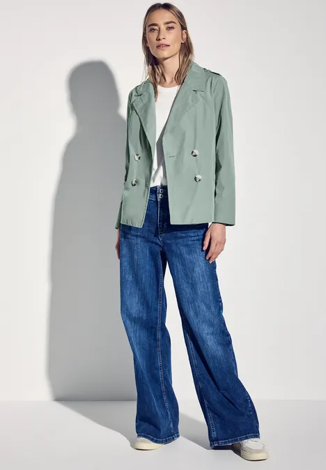 Doppelreihiger Trenchcoat mint green