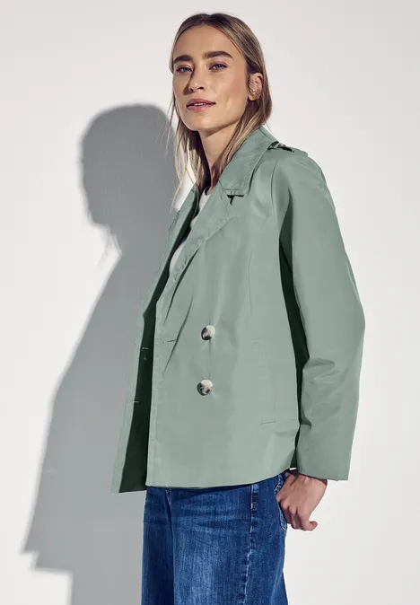 Doppelreihiger Trenchcoat mint green