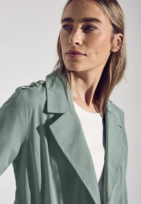 Doppelreihiger Trenchcoat mint green