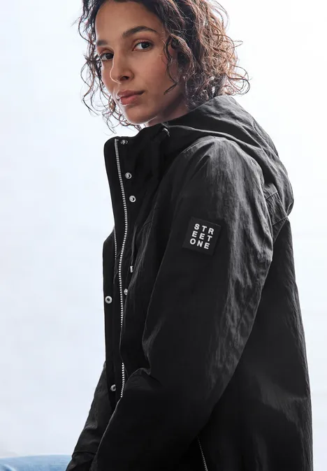 Langer Windbreaker Black