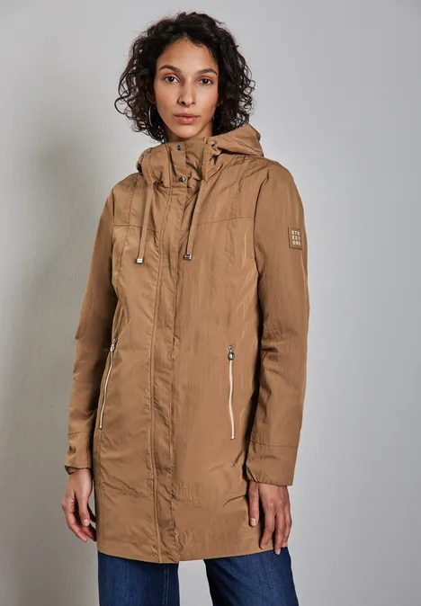 Langer Windbreaker creamy brown
