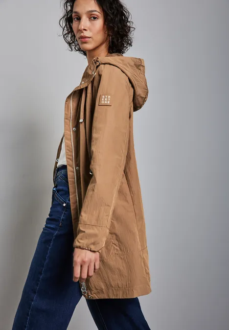Langer Windbreaker creamy brown
