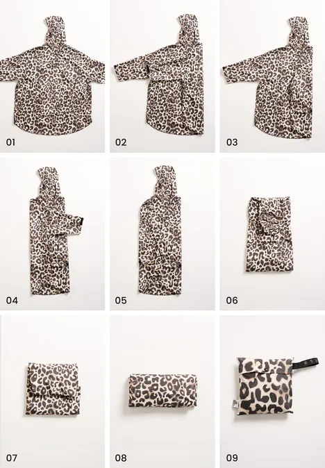 Poncho à capuche avec imprimé creamy brown