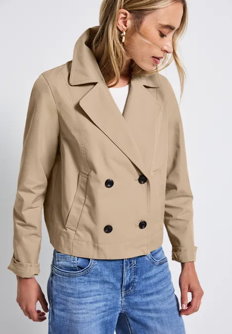 Korte trenchcoat reef sand