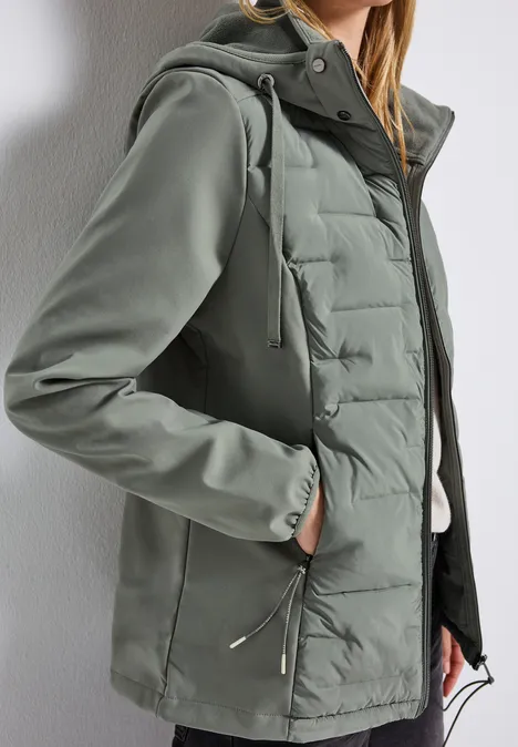 Softshell jack met structuurmix Fresh Sage