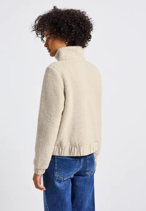 Kurze Teddy Jacke savannah sand