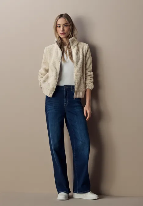Kurze Teddy Jacke savannah sand