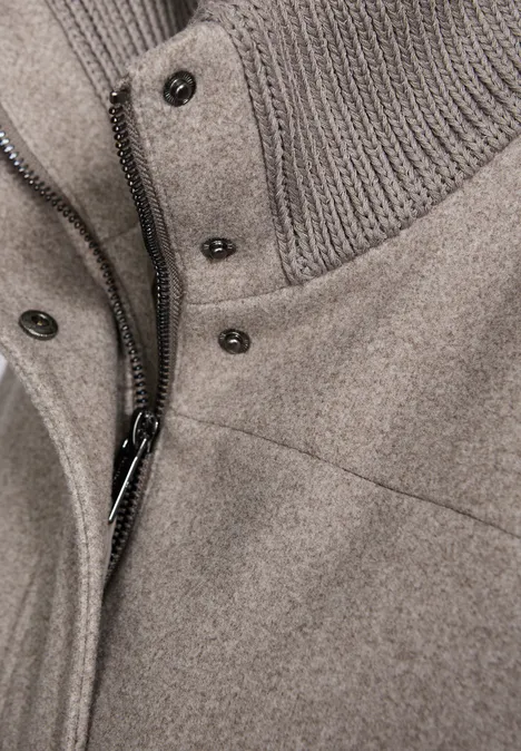 Kurzmantel mit Strickdetails Sandy Mocca Mel.